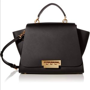 ZAC Zac Posen Eartha Leather Top Handle Black Handbag Purse Retails $265